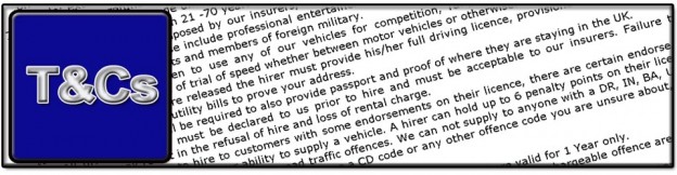Supervan Ltd Brentwood terms and conditions T&Cs car hire van hire